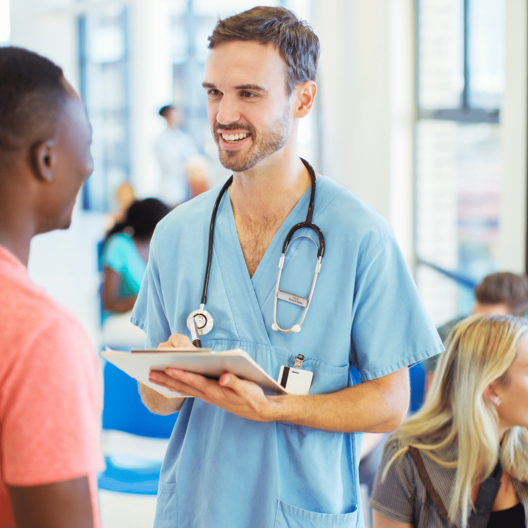 Doctor talking to the patient